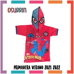 Remera de algodón con máscara HOMBRE ARAÑA y estampa de Personajes. T4 al 14. en internet