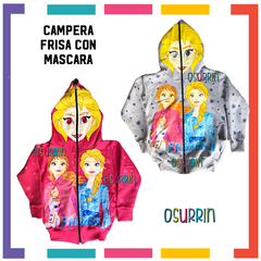 ¡PROMO! Campera FROZEN - ELSA doble frisa capucha con máscara y bolsillos. T4 al 12. - comprar online