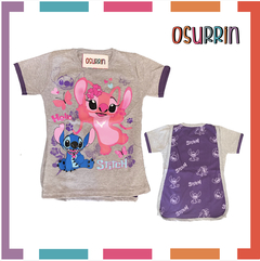 Remera con capa Stitch, Lilo y Angela - comprar online