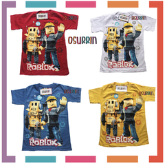 Remera algodón manga corta estampa clásica ROBLOX de personajes