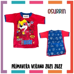 Remeras de algodón con CAPA estampa SUPER HEROES. T4 al 12 - comprar online