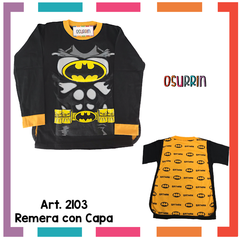 Remeras de algodón con CAPA estampa PERSONAJES. T4 al 12.