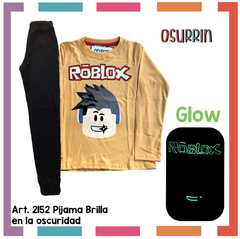 Pijama ROBLOX estampa GLOW que BRILLA en la oscuridad 100% algodón peinado premium - OSURRIN