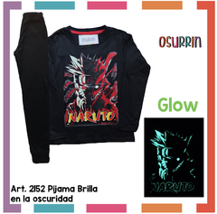 Imagen de Pijama NARUTO estampa GLOW que BRILLA en la oscuridad 100% algodón peinado premium