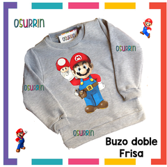 Buzo Frisa Mario Bros Cuello redondo. T4 al 14. - comprar online