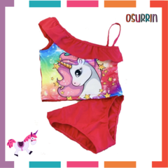 BIKINI LYCRA PREMIUM FULL PRINT CON VOLADOS UNICORNIO LOL FROZEN SIMONES PEPPA Vampirina en internet