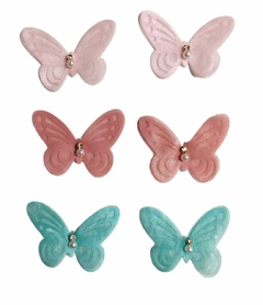 BORBOLETA VAZADA ORGANZA COM PÉROLA - UNIDADE - comprar online