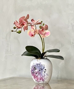 Vaso Aqua Rosa com flores permanentes na internet