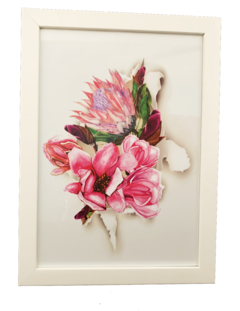 Quadro Decorativo Floral em rosa - comprar online