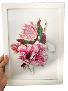 Quadro Decorativo Floral em rosa