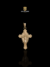 PINGENTE JESUS NA CRUZ DETALHE FUNDO (P) - 3,5G - 2,5X4CM - BANHADO EM OURO 18K