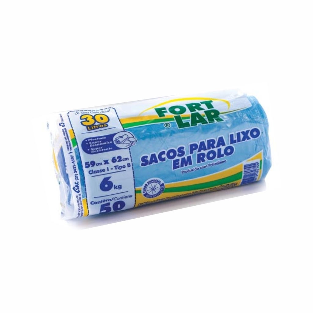 Sacos para Lixo Mega Fort Econômica Rolo Azul