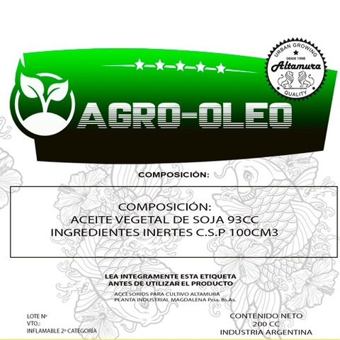 Aceite mineral coadyuvante AGRO-OLEO 200cc