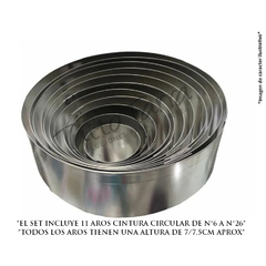 Set Moldes Cinturas Aros Redondos N 6 A N 26 Reposteria Tf