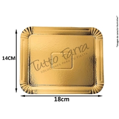 Bandeja Carton Rectangular Dorada Premiun N 1 (14X18Cm)