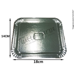 Bandeja Carton Rectangular Plateada Premiun N 1 (14X18)