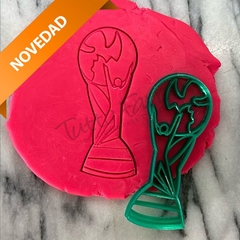 Cortante marcador plastico 3d copa del mundo