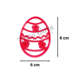 Cortante marcador plastico huevo con flores x1 design
