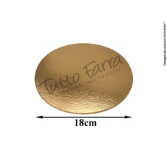 Disco carton dorado 18 cm