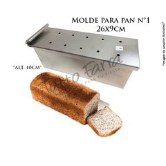 Molde para Pan de Miga 26 cm x 9 cm x 10 cm con tapa