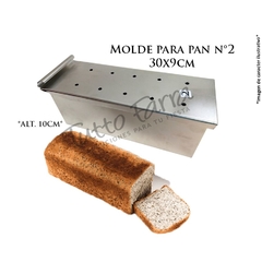 Molde para Pan de Miga 30 cm x 9 cm x 10 cm con tapa