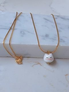 Colgante Maneki-neko (Gold Field)