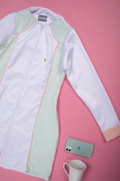 Jaleco Juli 3 cores ( branco, rosa,menta) - loja online