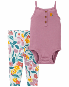 CARTER'S SET PIEZAS BODY MUSCULOSA Y PANTALON "FLORAL"