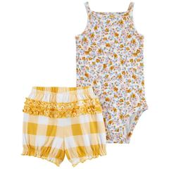 CARTER´S SET 2 PIEZAS BODY MUSCULOSA Y SHORT "CUADRILLE"