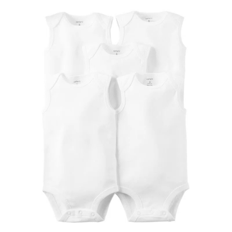 CARTER´S PACK 5 BODYS MUSCULOSAS "BLANCO"