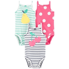 CARTER´S PACK 3 BODYS MUSCULOSAS "FRUTAL"