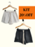 Kit shorts moletom chumbo e off white 20% OFF - comprar online