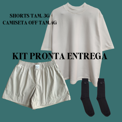 KIT 9 PRONTA ENTREGA CAMISETA, SHORTS BOXY E MEIA CAFÉ