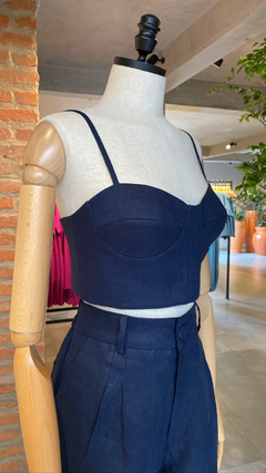 Cropped recortes linho - SUBURBAN store