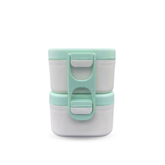 MARMITA BENTO BOX HERMÉTICA DUPLA BRANCO MERENGUE COM VERDE - BENTO STORE