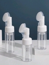 Frasco recipiente pump com escova de silicone para higienização facial - 100 ml