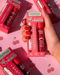 Kit Labial Lápis + Batom Cherry Love - City Girls