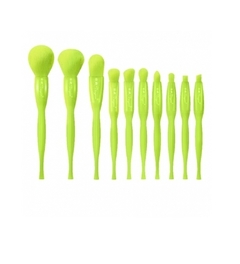 Kit 10 Pincéis De Maquiagem Neon Verde Limão Com Estojo Confete - comprar online