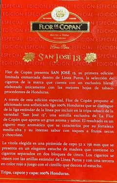 1 Puro Flor de Copán San José Edición Limitada 2022 - Fortaleza media - Cepo 52 - Tiempo de Fumada 60 min. en internet