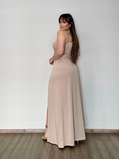 VESTIDO MULA MANGA COM FENDA MAGDA NUDE - Vanessa Sansone Store