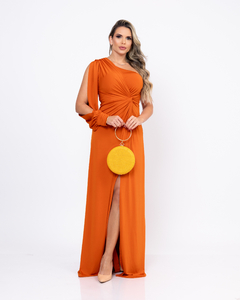 VESTIDO MULA MANGA COM FENDA MAGDA TERRACOTA - comprar online