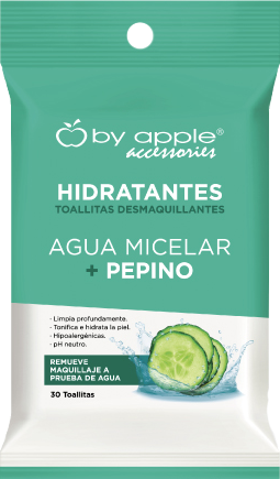 Toallitas desmaquillantes con agua micelar + pepino by apple accessories -  by apple accessories