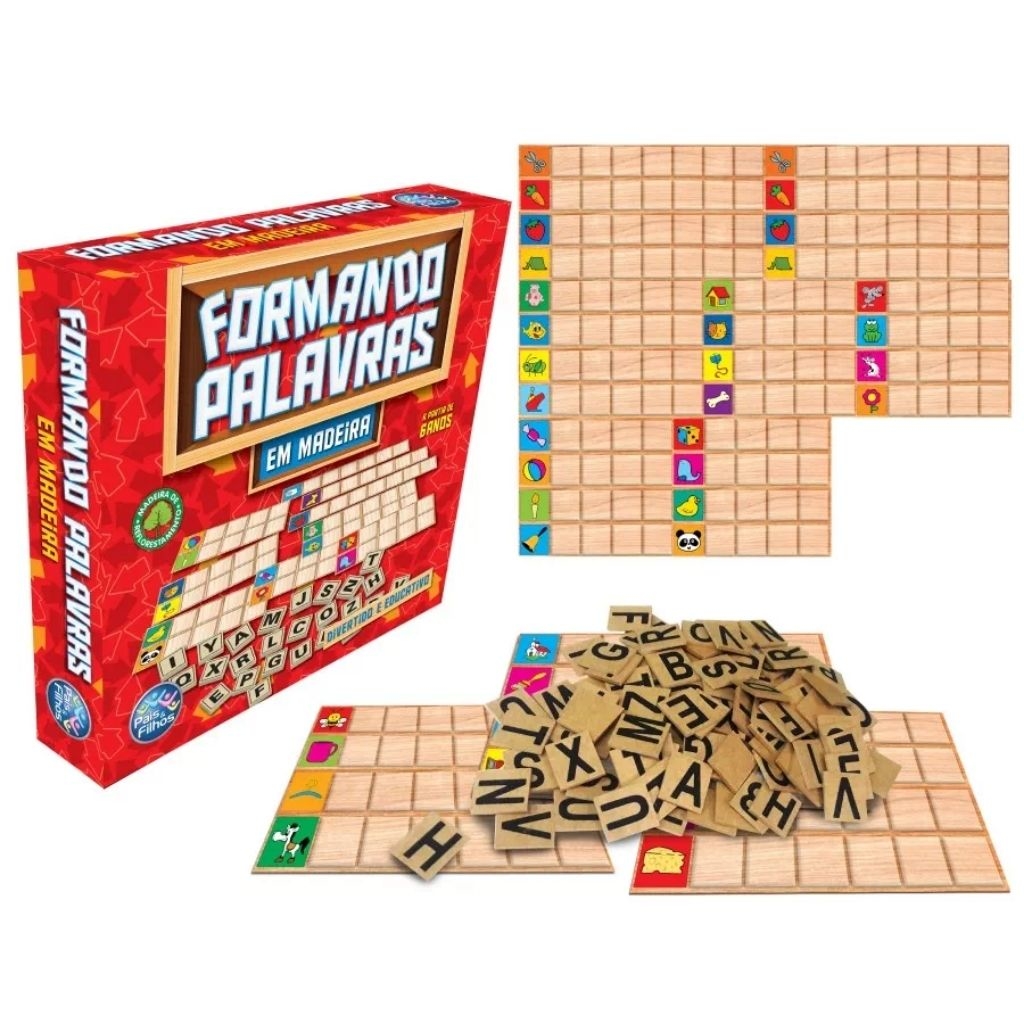 Jogo com palavras brinquedos