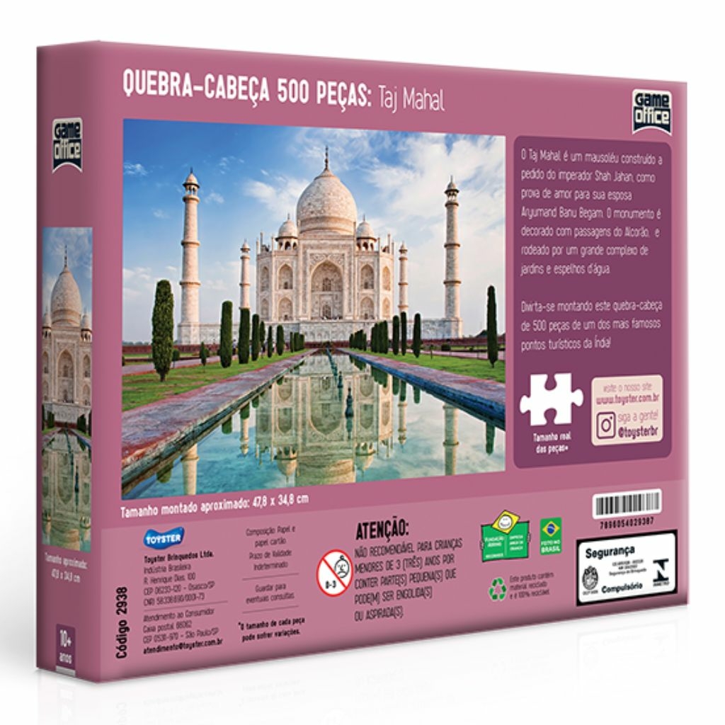 Quebra-cabeça Taj Mahal 500 peças - 2938 - Game Office