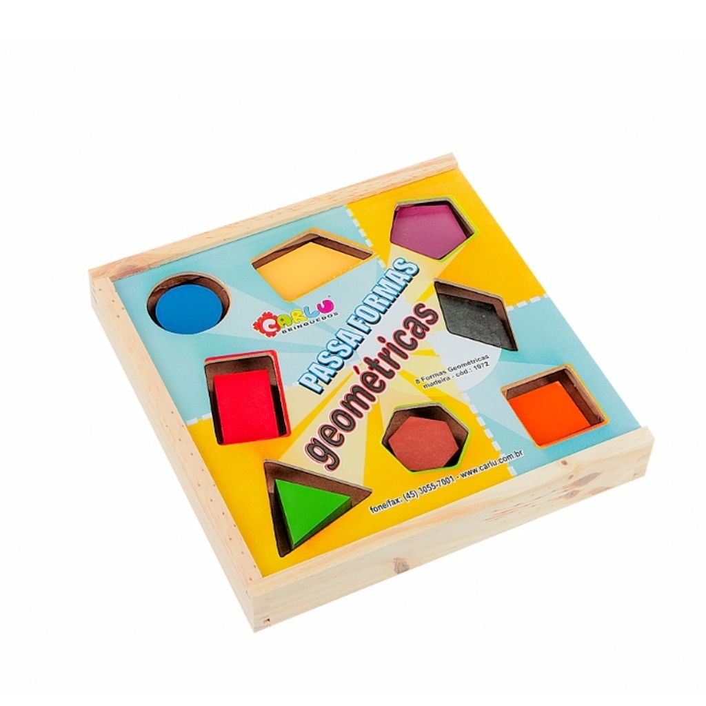 Jogo Montessori Quebra Cabeça em Madeira Formas Geométricas