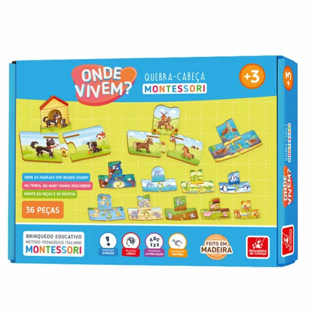 Jogos De Quebra-cabeça De Madeira Montessori Toy