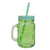 Caneca Vidro Tampa Canudo Jarra Cerveja Drink Mason Jar Verde