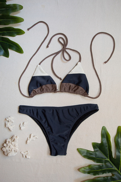 Bikini Trini gris, chocolate y natural