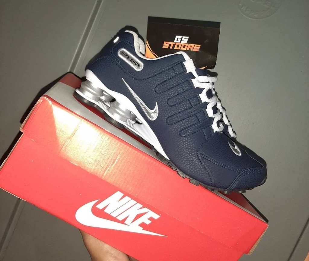 Tenis nike shox azul store marinho