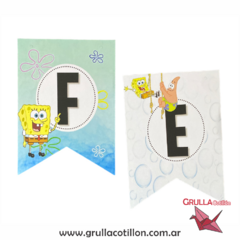 BANDERIN FELIZ CUMPLE BOB ESPONJA - comprar online